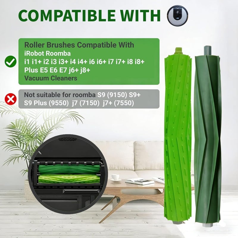 GIBTOOL 2 Sets Rubber Roller Brushes Compatible for iRobot Roomba E & I & J Series, Replacement Parts Accessory for J8+ i7+ i7 i1 i2 i3 i4 i6 i6+ i8 i8+Plus E5 E6 E7 Vac Cleaner - Image 3